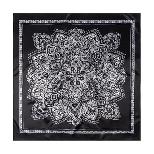 Image of 35 inch Men's Silk Cowboy Scarf - Oversized Western Bandana Neckwear, Large Square Scarf with Gift Packaging