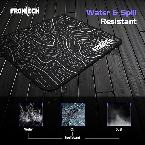 Image of FRONTECH Premium Computer Mouse Pad - 260mm x 210mm x 3mm | Anti-Slip Rubber Base | Water-Resistant | Micro-Textured Surface with Stitched Edges (MSP-0061 Grey)