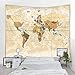 KHKJ Mappa del Mondo Arazzo Mappa ad Alta Definizione Tessuto da Appendere a Parete Decor Acquerello Mappa Lettera Copertura per Tavolo Asciugamano da Spiaggia A5 200x180cm