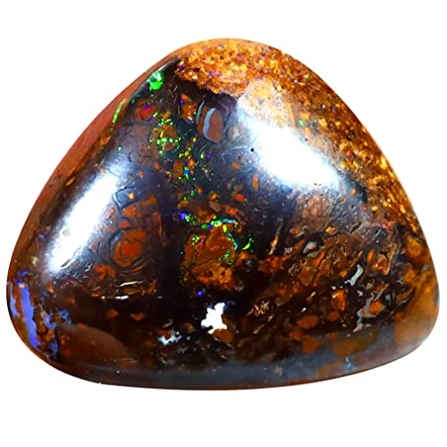 Opale boulder d'Australie naturelle | Cadeau précieux cabochon poire multicolore