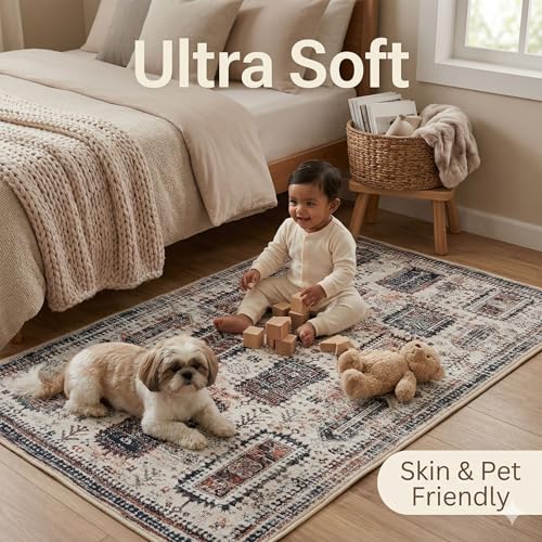 Image of Dream Weaverz Anti Slip Rectangular Carpet for Living Room & Hall | Silk | Flat Woven Soft Washable Floor Mat for Home, Bedroom Floor & Kitchen | Durable Anti Skid Rug for Daily Use (3 X 5) feet