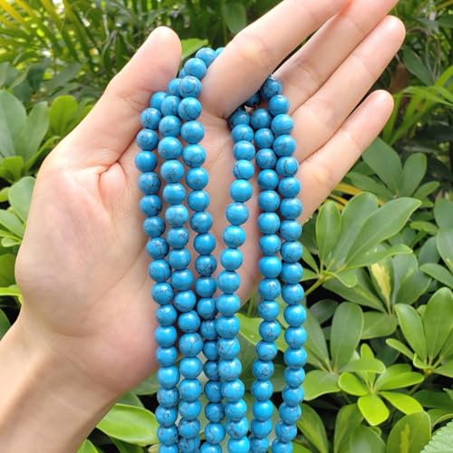 Image of 45pcs Adabele Natural Turquoise Blue Howlite Gemstone 8mm Round Beads