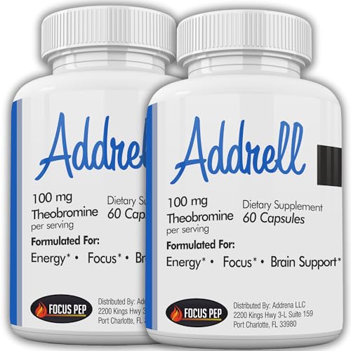 Focus Pep Addrell 2 Pack Energy Stimulant Pills- Study Supplement Alternative Pill Natural Nootropic Supplements & Cognitive Enhancer Substitute to Elevate Mental Clarity- 120 Capsules