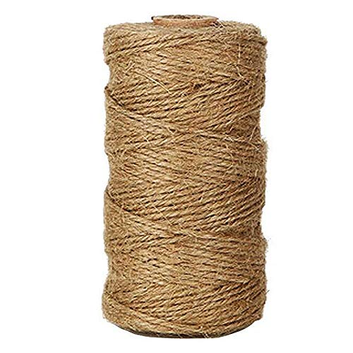 TREESTAR Natural Thick Jute Rope 2Ply Jute Rope for Floristry, Gifts, DIY Arts Crafts, Decoration, Bundling, Garden and Recycling 328 Feet 1Pcs(Brown)