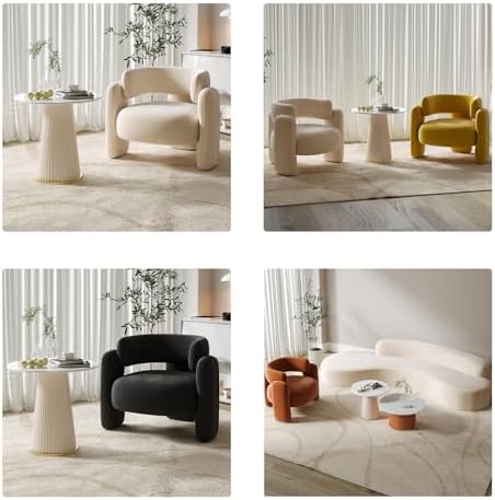 Brushed Velvet Upholstered Barrel Accent Chair, Stylish Side Armchair with 3 Legs for Living Room, Bedroom, Office, Waiting Rooms - Modern Comfort (29.92" x 28.35" x 27.95")