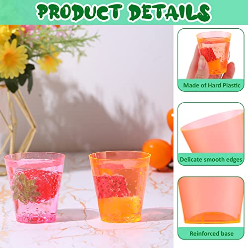 500 Pcs 2 Oz Neon Shot Glasses Plastic Shot Cup Reusable Mini Colored Shot Glass Party Shot Glasses For Whiskey, Wine, Food Samples, Juice, Birthday Wedding Christmas Party Decoration #TOP2