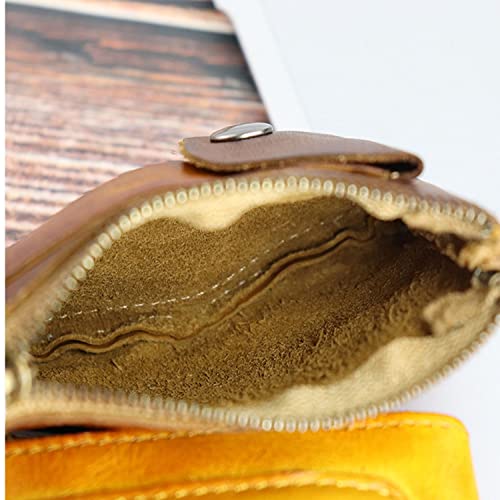 Leather Coin Purse, Wallet Mini Pocket Wallet Zipper Coin Organizer Change Holder Leather Zipper Storage Bag for Men and Women (Dark coffee)3