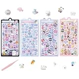 CHALAN 立体シール 【4枚 約200】 子供 ご褒美 デコシール かわいい ぷっくり デコレーション DIY用 手帳 日記 可愛い キラキラ ステッカー 女の子 スマホデコ用 DIY 手芸 贈り物 4枚セット-スタイルA