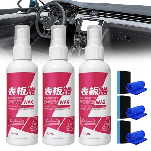 Cera en spray para cuidado y brillo de tablero de auto, paquete x3
