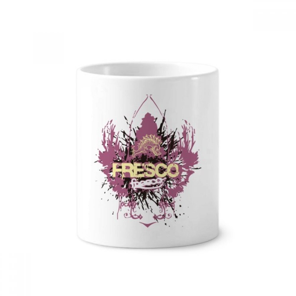 Porte-brosse à dents céramique poisson graffiti pot à stylo blanc 350ml