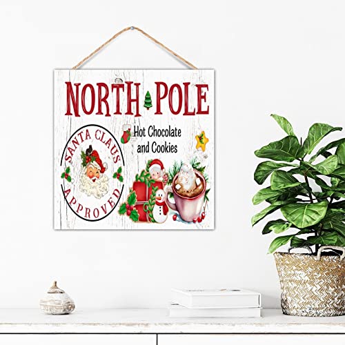 Panneau de décoration murale humoristique cuisine bois vintage de Noël
