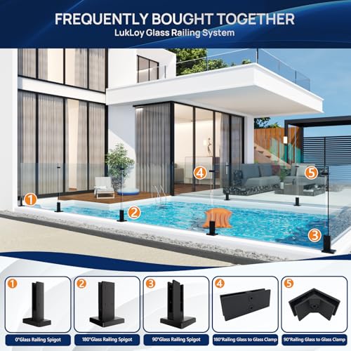 Robinet de garde-corps en verre résistant au vent LukLoy pour balcon