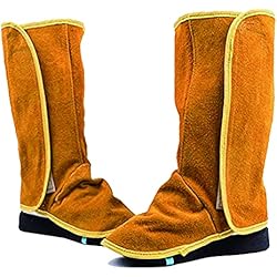 Botas De Soldador Calzado Protector De Soldadura, Protectores De Zapatos De Soldador Protectores De Botas De Trabajo Para Soldador, Polainas De Cuero Para Soldar Fundas De Zapatos Resistentes a Las Llamas