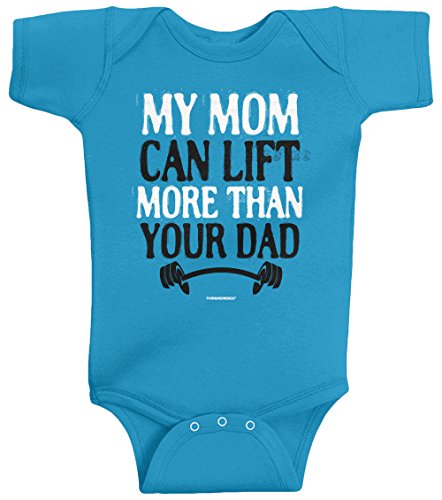 Threadrock Unisex Baby My Mom Can Lift More Than Your Dad Bodysuit