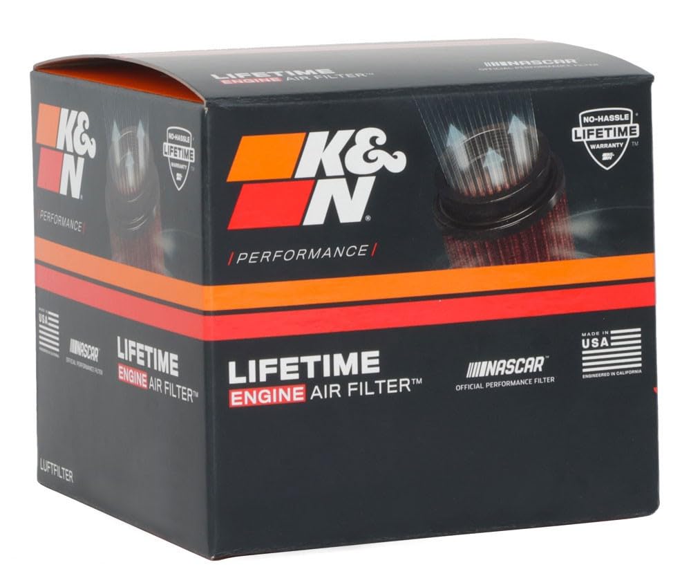 K&N Filtro Aria Universale Ovale/Conico 62mm flangia, 114mm x 95mm base, 89mm x 64mm top, 70mm altezza (RU-2780)