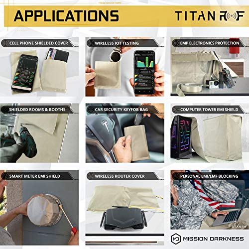 Mission Darkness MDFF-TRF Titanrf Faraday Fabric Kit 1 Yard // 44"W X 36"L Fabric + 36"L Tape Military Grade Conductive Material Blocks Rf Signals, Wifi, Cell, Bluetooth, Rfid, Emf thumb #4