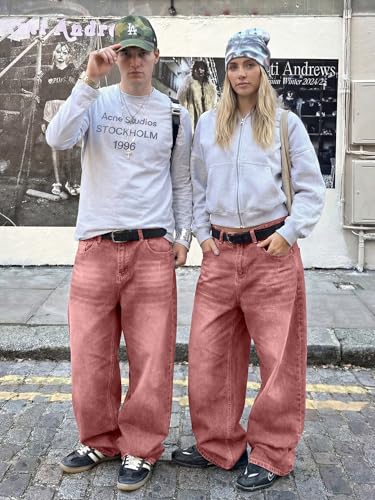 Image of JMIERR Men's Baggy Y2K Jeans Stretch Loose Fit Wide Leg Denim Pants | 5 Pockets, Oversized Casual Trousers, Vintage Relaxed wash, Breathable Cotton Blend,Hip Hop, Skater Streetwear, All-Season