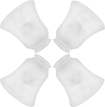 4 Pack Alabaster Glass Lamp Shade Replacement with 1.6"40.5MM Fitter Opening for Ceiling Fan Light Kit Wall Sconce Pendant Light Fixture
