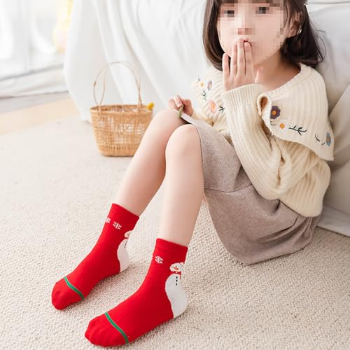 5 Pairs Kid Girls Boys Christmas Socks Casual Comfy Toddler Xmas Holiday Socks Cute Unisex Kid Crew Socks2