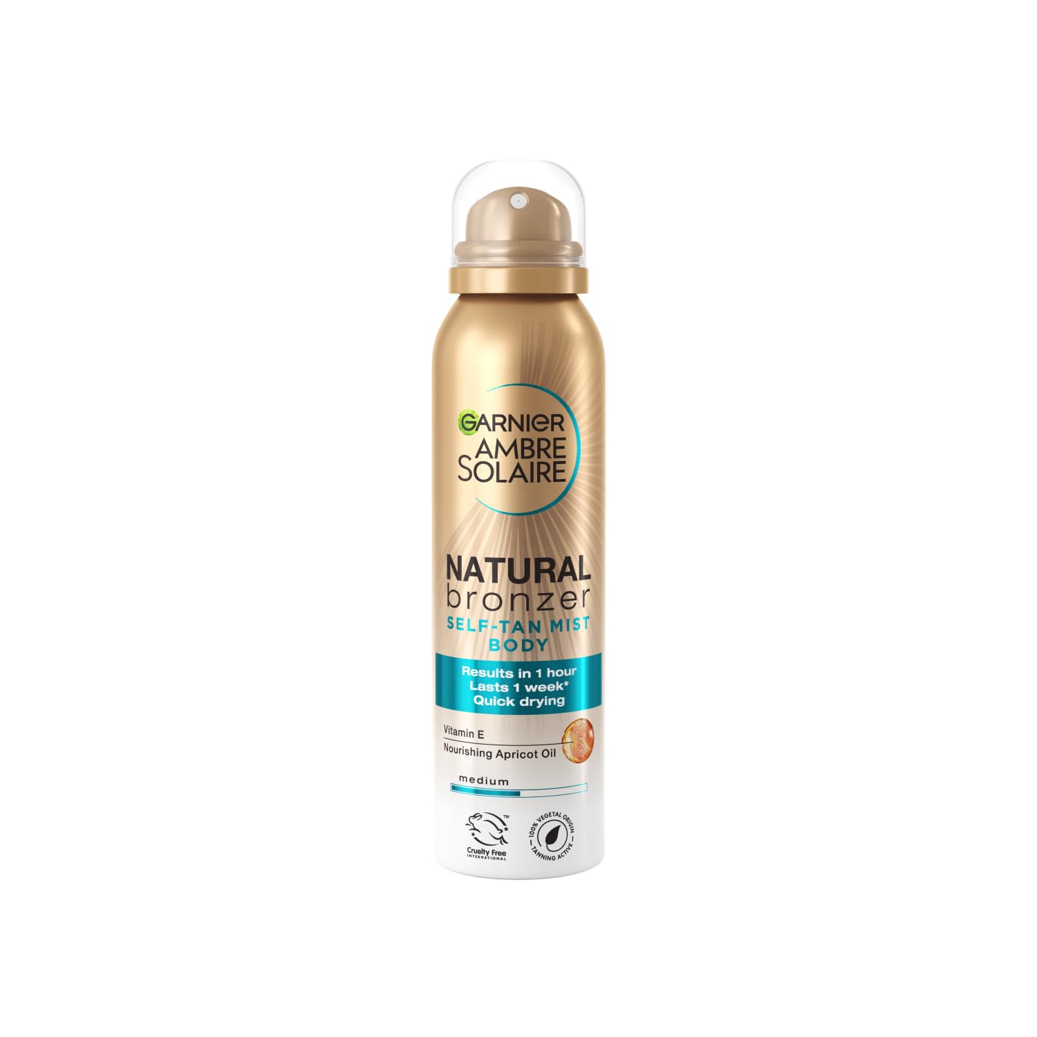 2 x 150ml Garnier Ambre Solaire No Streaks Bronzer (Medium) Dry Body Mist