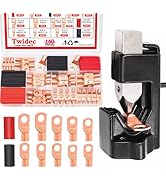 Twidec/160PCS Battery Cable Ends AWG 2 4 6 8 10 12 Gauge Copper Cable Wire Lugs,Ring Terminals Co...