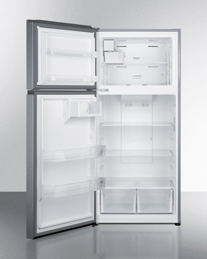 Summit 30” Top Mount Refrigerator - Freezer, 18 cu.ft. Capacity, ENERGY STAR, Ice Maker, Stainless Steel - FF18SSIMLHD (Left Handed Door Swing) on Fridge.com