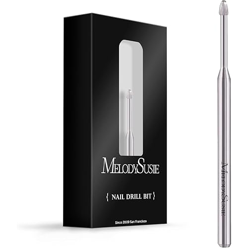 MelodySusie Cuticle Clean Nail Drill Bit 3/32'', Professional Safety Carbide Under Nail Cleaner Nail Bit for Cuticle Dead Skin Nail Prepare, Two Way Rotate, Manicure Nail Salon Supply(Silver, Medium)