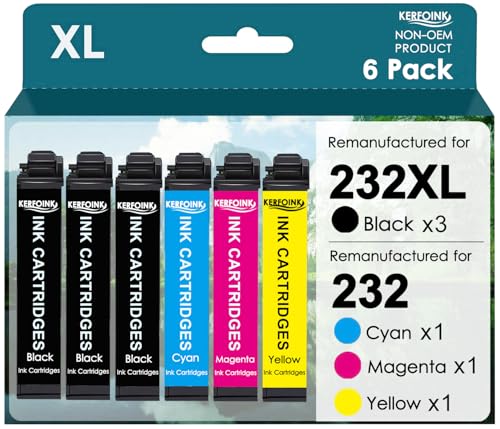 KERFOINK 232XL Remanufactured for Epson 232XL Ink Cartridge Combo Pack...
