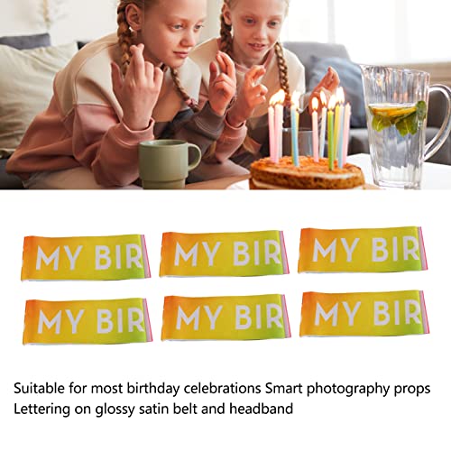 Birthday Sash Colorful 6 Pcs Supplies Parties Satin Kids Birthdays Quilting Fabric Assortments3