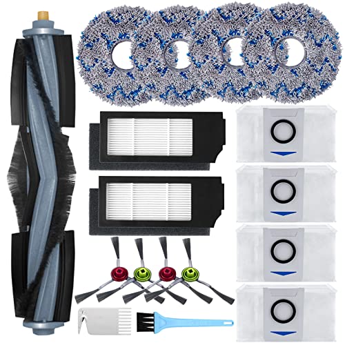 GYLBF Kit de accesorios para Ecovacs Deebot X1 Omni, piezas de repuesto para Ecovacs Deebot X1 Turbo Aspiradora, 1 cepillo principal, 2 filtros HEPA, 4 cepillos laterales, 4 almohadillas para fregona,