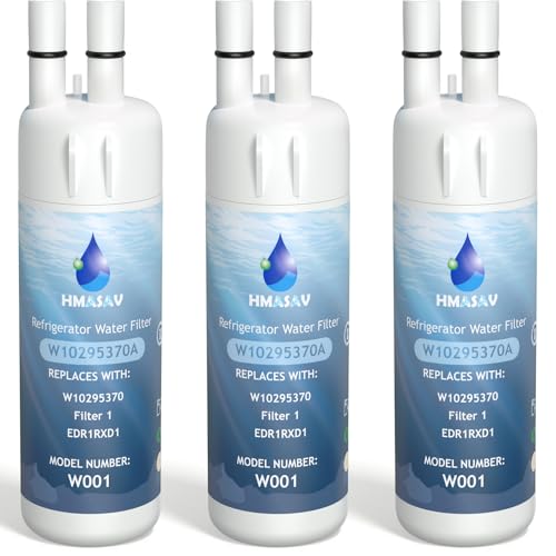 HMASAV W10295370A Water Filter Replacement, Compatible with Whirlpool EDR1RXD1, Everydrop Filter 1, EDR1RXD1B, W10295370, WHR1RXD1, KAD1RXD1, P4RFKB2, P8RFWB2L, 46-9930, 46-9081 3PACK