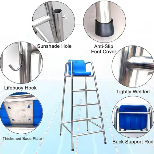 Silla de Salvavidas para Piscina de Acero Inoxidable 180cm miniatura 7