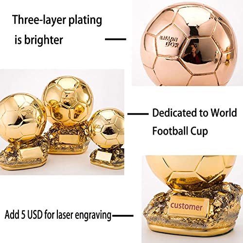 Troféu de futebol de Ballon Golden, troféu Champion, Resina Processo de Placamento de Material Color
