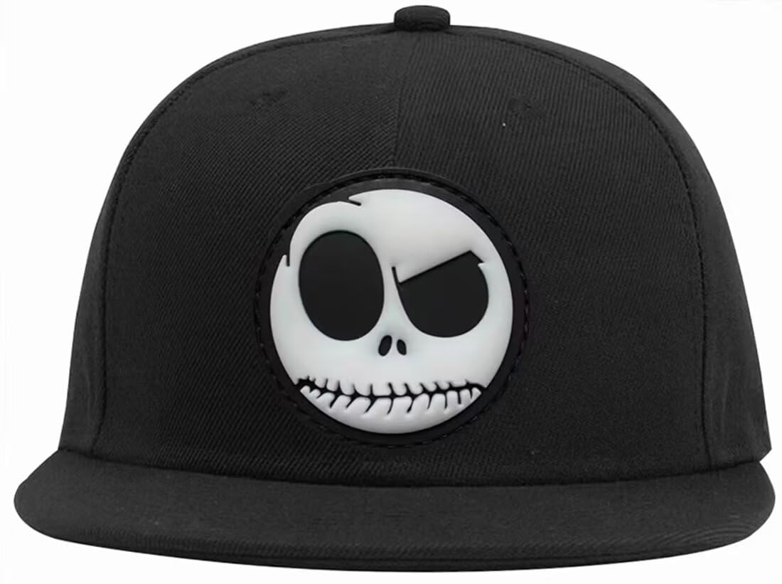 Classic Snapback Hats Skull Embroidery Adjustable Flat Bill Hat Unisex Baseball Caps