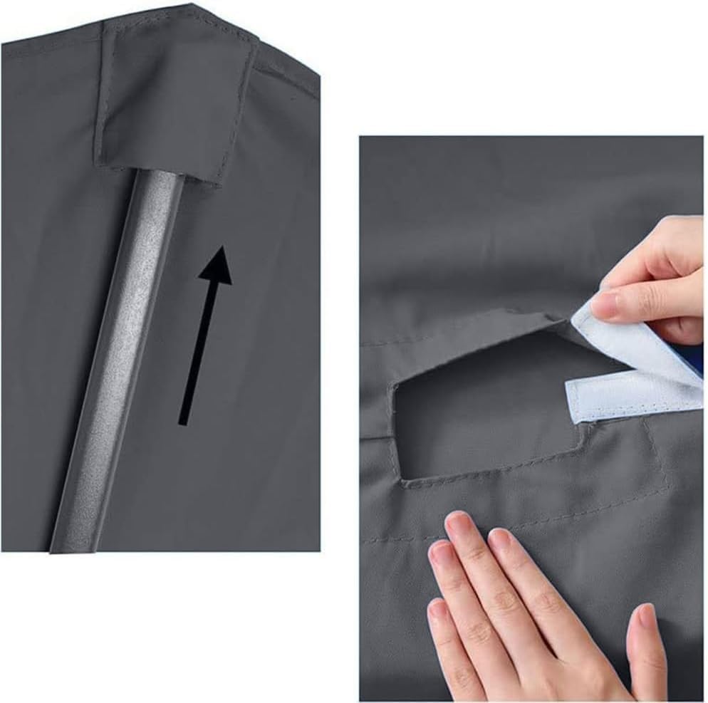 Sombrilla de repuesto cuadrada voladiza para patio 2,5 m lona gris parasol jardin 8 varillas 3