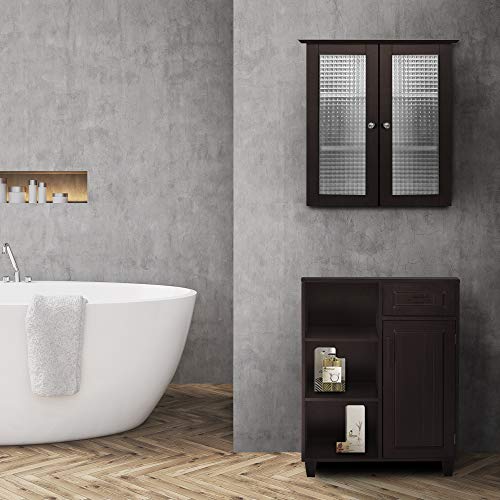 Teamson Home Chersterfield Wooden Storage, Wall Cabinet #TOP1