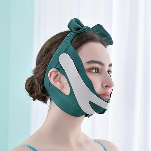 V-Line フェイスリフトマスク 睡眠マスク 脂肪燃焼促進 再利用可能 優雅なフェイスマスク (グリーン)