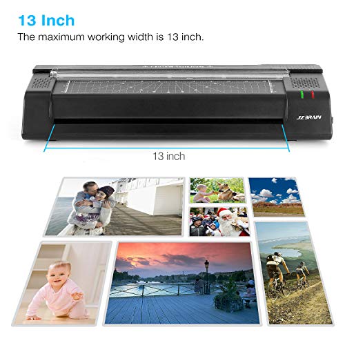 13 inches Laminator Machine, JZBRAIN A3 Laminating Machine with 20 Laminating Pouches, Paper Cutter, Corner Rounder, Thermal Laminator for Home Office School Use, Black - Thumbnail 2