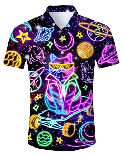 Goodstoworld Men's Novelty Hawaiian Button Down Shirts