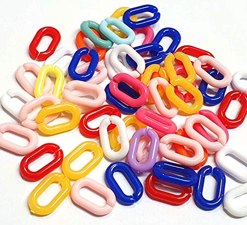 Perlin 3 Metres, Link Chain Link Chain, Plastic Chain, Oval, Curb Chain, 15 mm, Colourful, C Clips - Image 3