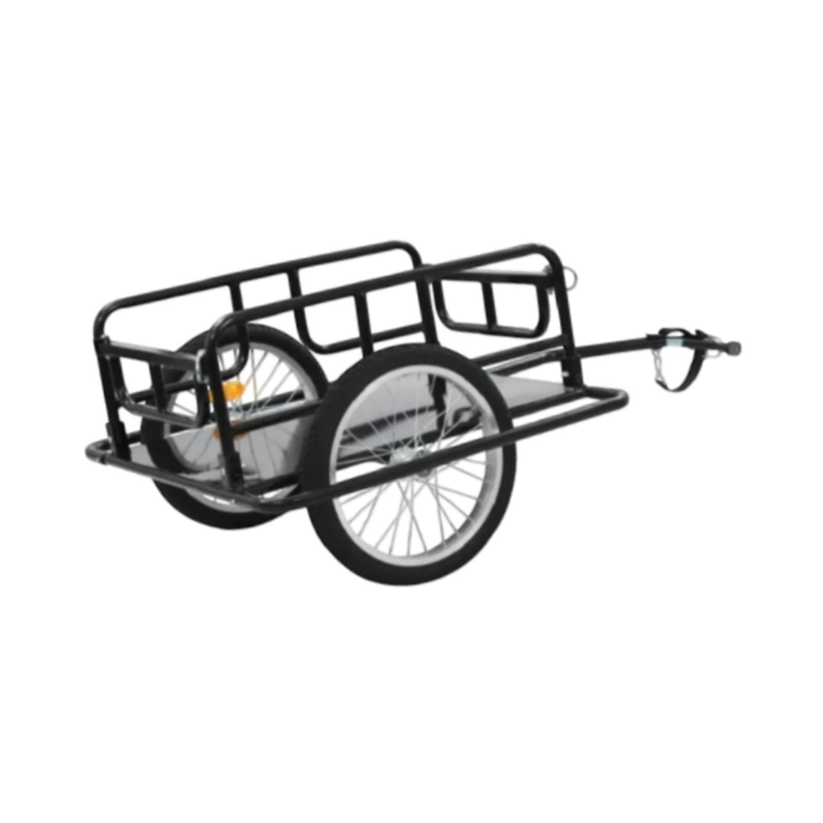 Remorque Cargo Pratique pour vélo, en tôle d'acier et Tubes d'acier, Transport Polyvalent, Roues de 39 cm, Installation Facile.