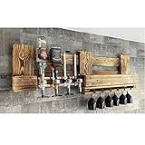wandmontierte Mini-Bar RUSTIKALE WANDBAR mit Personalisierung & Getränkespender Persönliches Geschenk Minibar Weinregal Whyski Gin Schnaps geflammte Palette