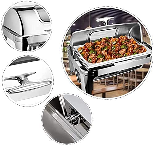 ywewsq Speisenwärmer, Chafing Dish Catering Buffetwärmer Set Edelstahl Speisenwärmer Buffet Gericht Catering… – Bild 7