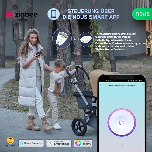 A1Z ZigBee Smart Steckdose mit Energieüberwachung, 10A, Fernsteuerung, Sprachsteuerung, Zeitplan & Timer, Kompatibel mit Alexa… – Ansicht 3