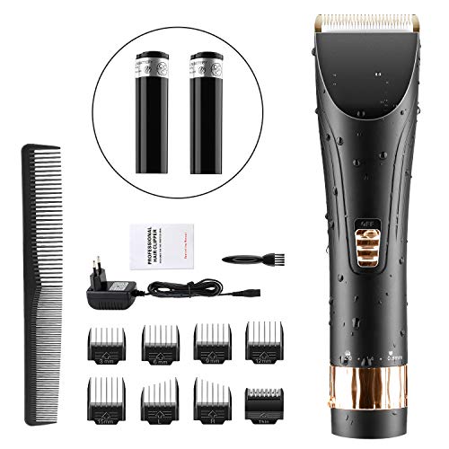 DIZA100 Haarschneidemaschine Profi Männer Haarschneider für Akku-und Netzbetrieb, Doppelt 2000 mAh Lithiumbatterie, Bartschneider Langhaarschneider (MEHRWEG)