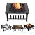 Yaheetech Multifunctional Fire Pit Table 32in Square Metal Firepit Stove Backyard Patio Garden Fireplace for Camping, Outdoor Heating, Bonfire and Picnic