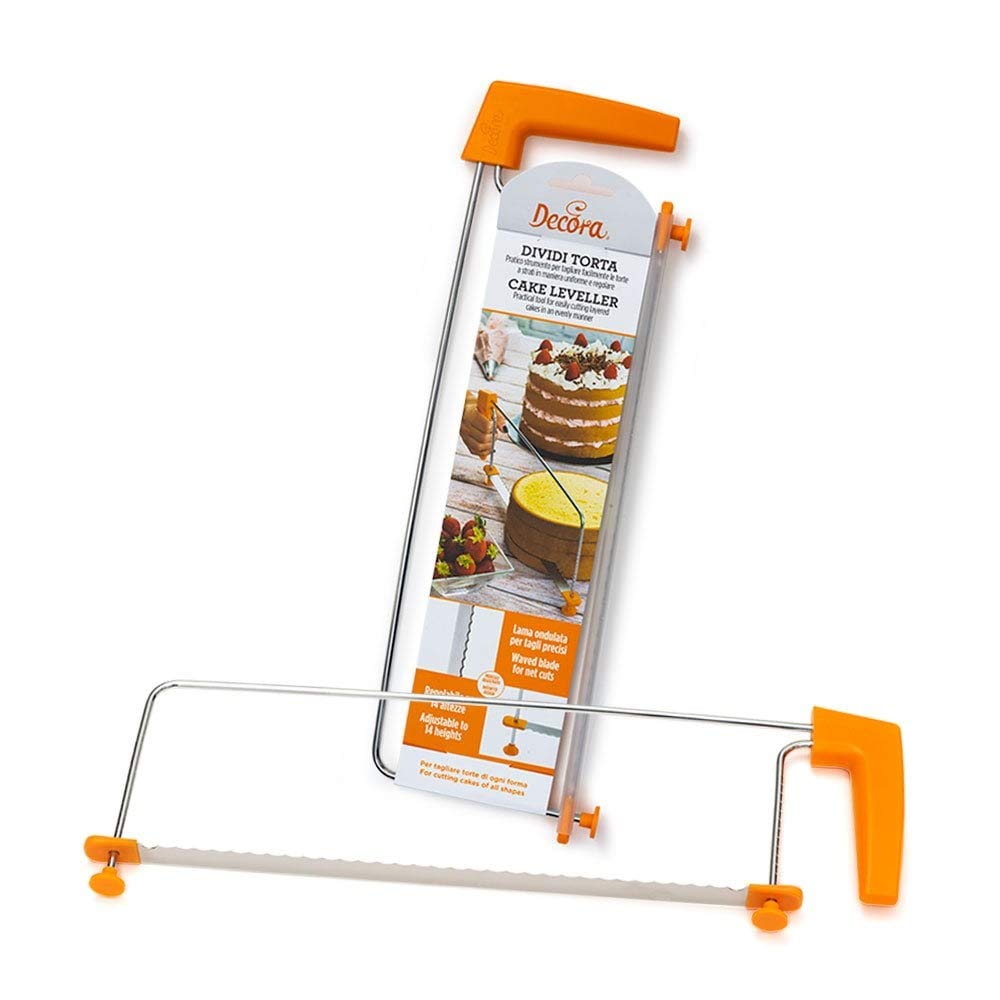 Cortador de tartas DECORA con sierra de acero de 445 mm para capas uniformes