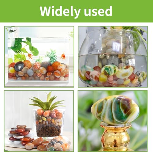 DHSWNNG 500g Edelsteine 7-9 mm, Bunter Achat Edelstein Mix Kleine Halbedelsteine Mischung Bunt Trommelsteine Bunte Steine Glückssteine für Edelsteinspiel Schatzsuche oder Wohnkultur