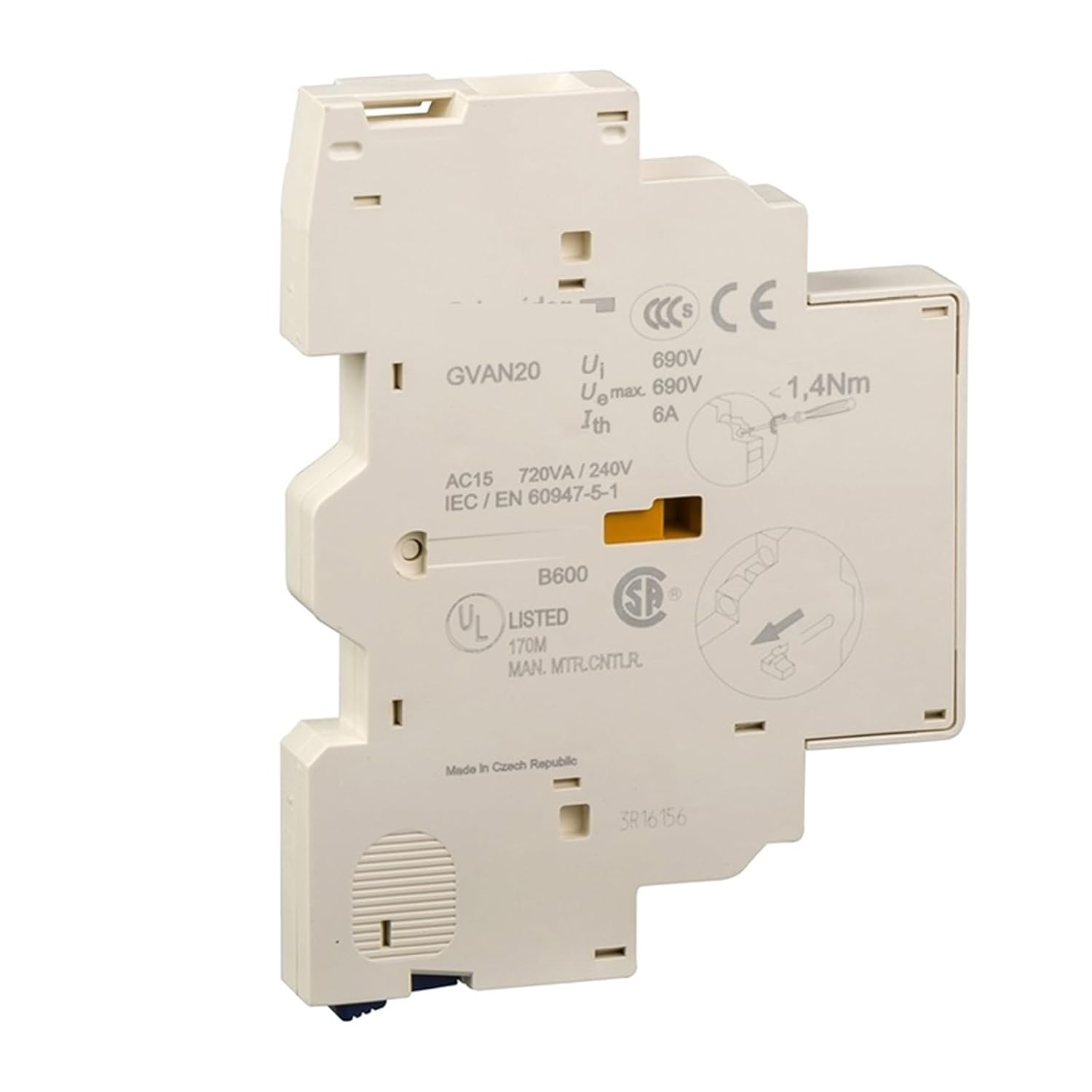 Motor Circuit Breaker Auxiliary Contact GVAE11 Protector Formal 1 Normally Open Closed 1Pcs(GVAN11 Side)