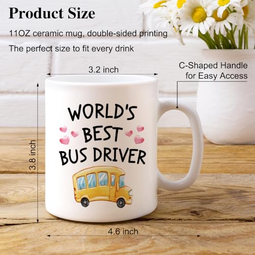 Taza de café para conductor de autobús 11 oz blanca miniatura 2